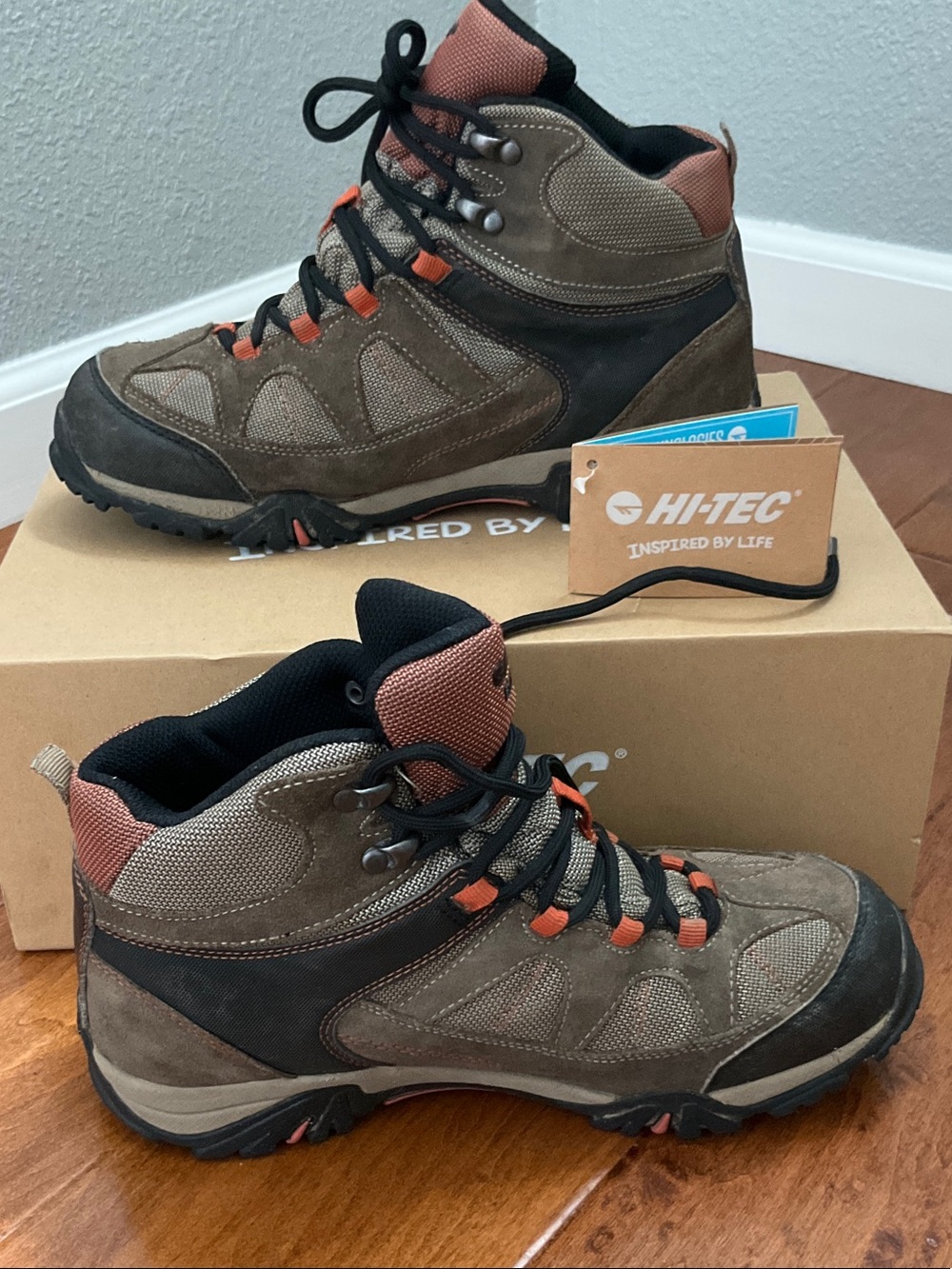 Hi-Tec Brown and Orange Trail Hiking Boots
